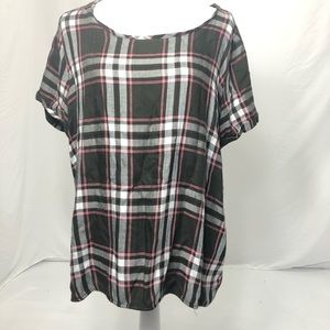 🚨 10/$20 Bundle Sale 🚨Massini Womens Size XL Green / Pink Plaid Blouse Top‎